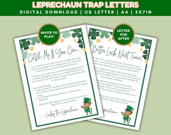 Leprechaun Trap Letters, Printable Leprechaun Letters, Leprechaun Notes, Leprechaun Trap Kit Letters, St Patrick's Day Activity for Kids