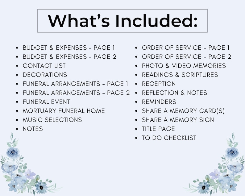 Funeral Service Planner, Celebration of Life Planner, Funeral ...