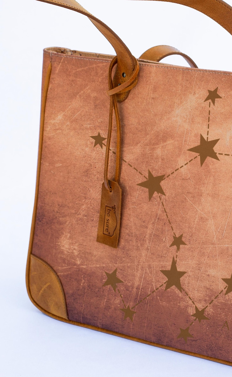 Wassermann Sternzeichen Tragetasche, Leder Constellation Schultertasche Bild 5