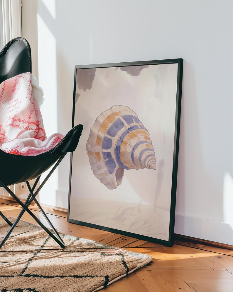 Boho Seashell Digital Printable | Vintage Coastal Wall Art | Aesthetic ...
