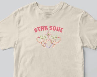 Star Soul Aesthetic Tee, Vintage Cotton Streetwear Top, Cool Cotton Shirt, Y2k 90s Retro Graphic Shirt, Coquette Star Tee, Indie Grunge Top