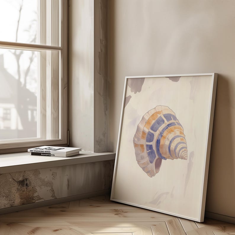 Boho Seashell Digital Printable | Vintage Coastal Wall Art | Aesthetic ...