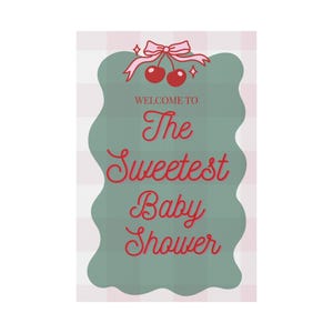 Cherry on Top Baby Shower Yard Sign, Event Decorations, Garden Decor, Baby Shower Welcome Sign, Outdoor Party Signage