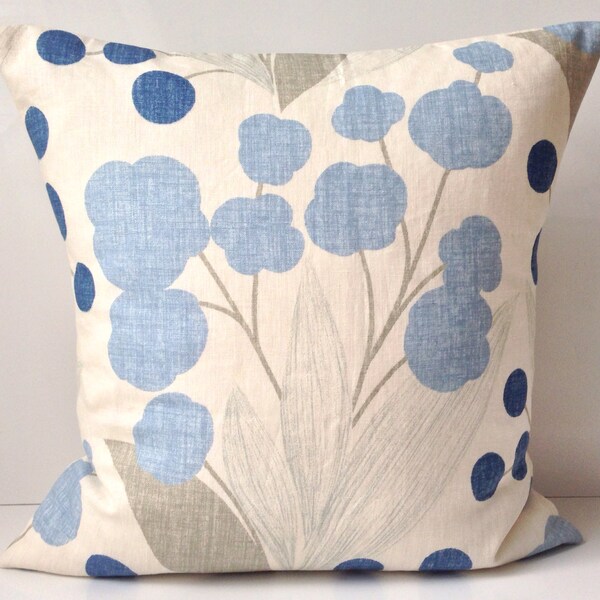 Blue Pillow Cover Decorative Throw Pillow Accent Pillow Kravet Cushion