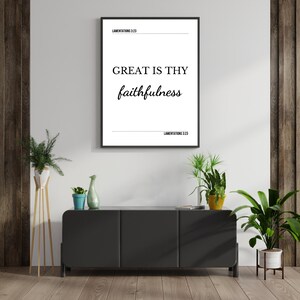 Great is Thy Faithfulness | Lamentations 3:23 Minimalist Scripture Art | Digital Download Bible Verse Printable