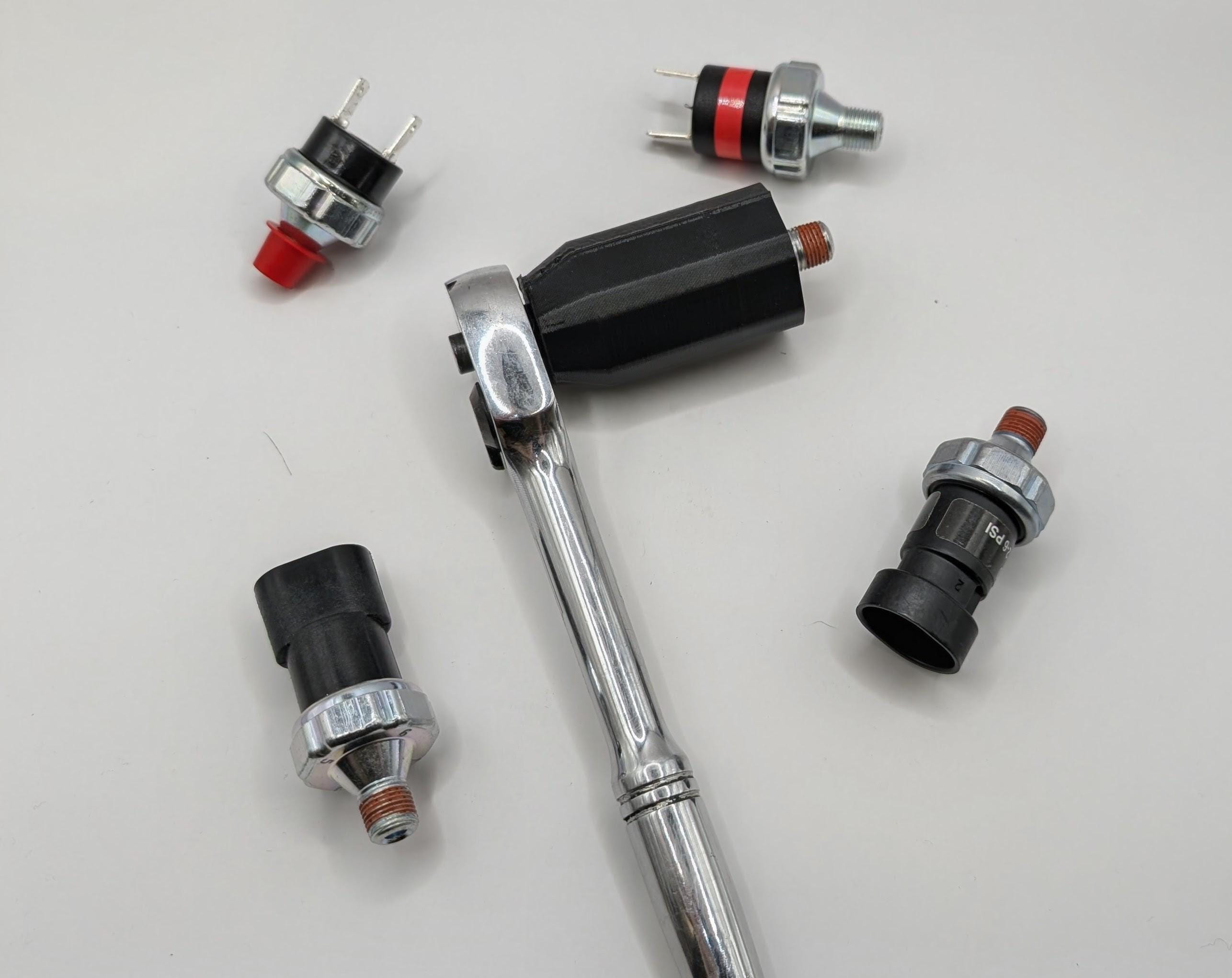 3D Printed Truck Air Pressure Switch Socket: 3/8" Ratchet Tool