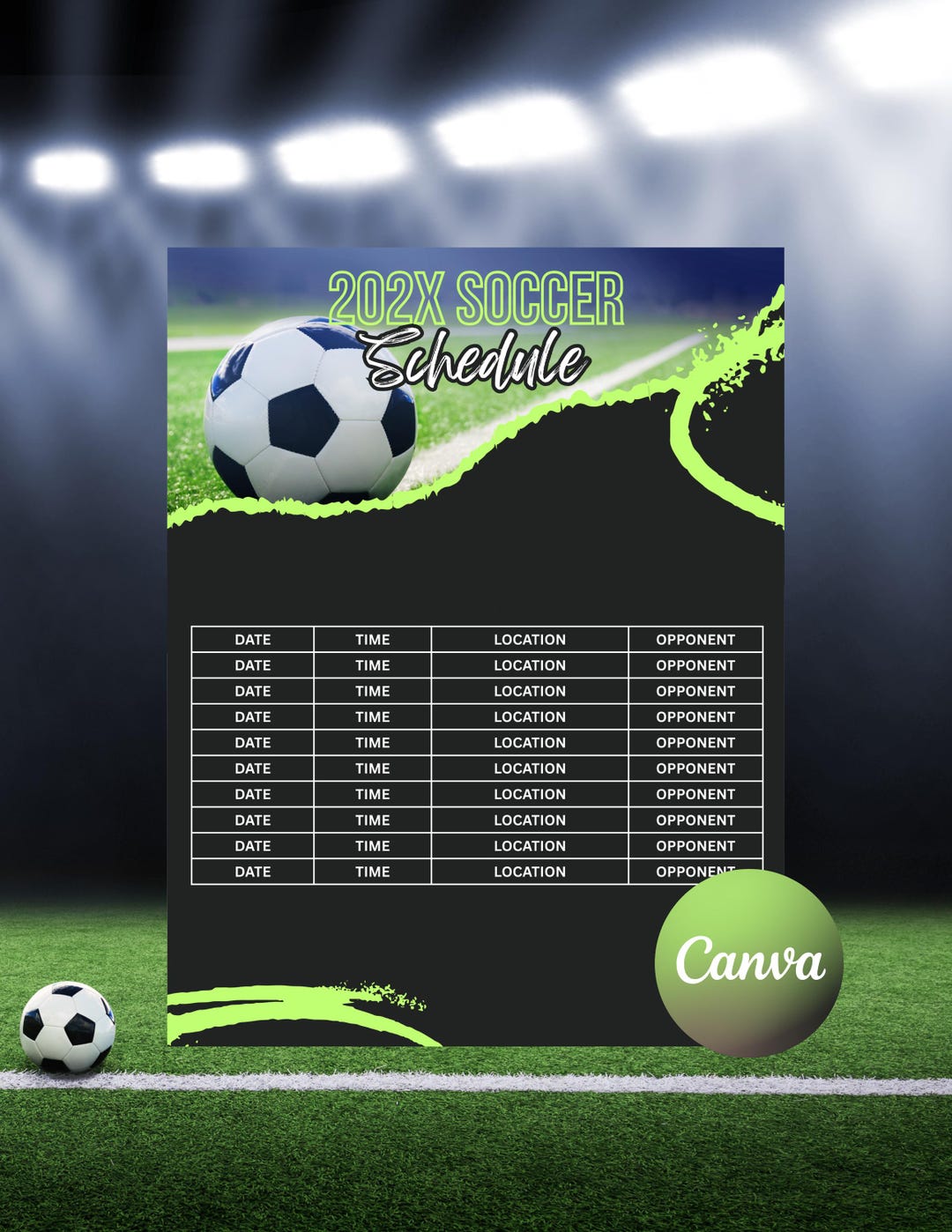 Soccer Schedule Template, Editable Sports Game Schedule, Team Planning ...