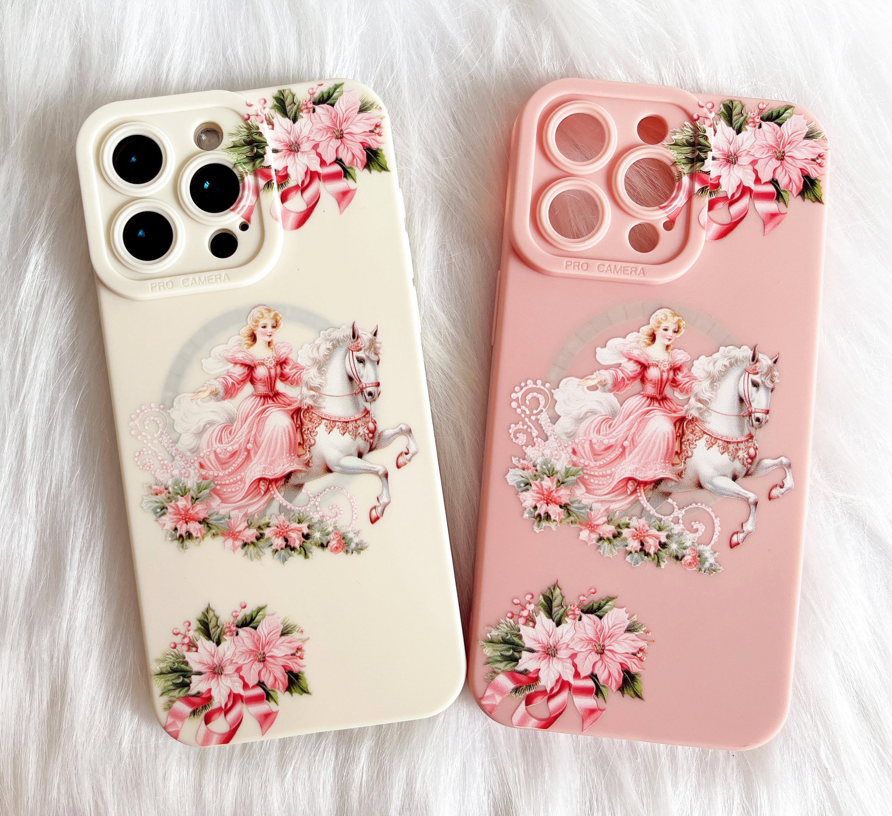 h//pe princess リノ magsafe Magsafe Retro Princess,horse,fairie,flower,soft Magnetic TUP Case