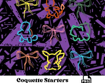 Coquette Bow Pokemon Starters Ispirato / 2 Immagini / Download Istantaneo / PNG
