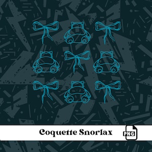 Coquette Bow Snorlax Inspired  | Instant Download | PNG