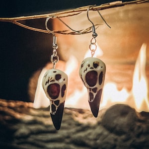 Bird Skull Earrings Gothic Dangle Earrings Raven Skeleton Jewelry Skull Bone Earrings Bird Skull Charm Nature Inspired Animal Earrings