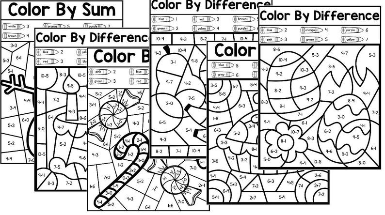 50 Pages-math Coloring Worksheets | Fun Educational Printables for Kids ...