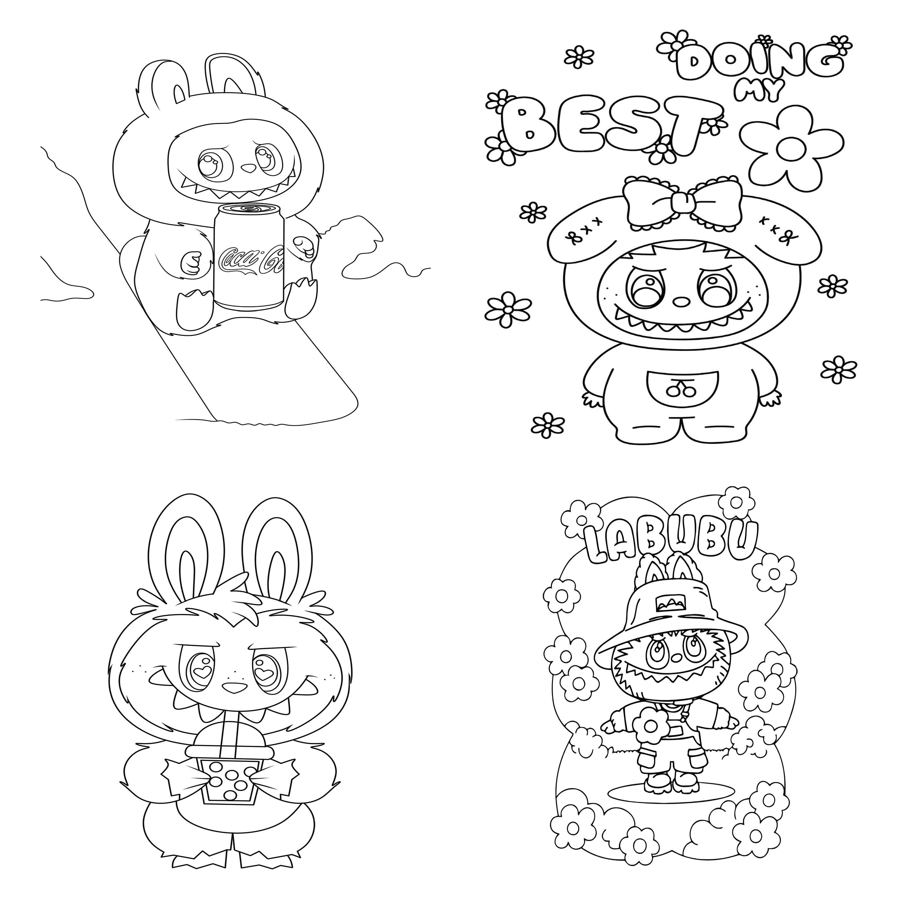 Labubu Pdf 128 Pages-labubu Coloring Pages – Kids & Adults, Printable PDF (instant ...
