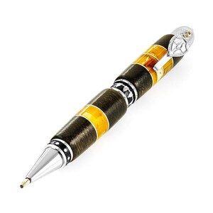 Exklusiver Designer Kugelschreiber aus Holz und natürlichem baltischem Bernstein Knightly,Bernsteinholz Birken Pen,Luxus Geschenk,Unick Geschenk,Geschenk für Männer