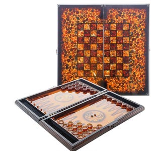 Amber chessboard checkers backgammon set|backgammon chips with board|high quality wood backgammon|amber dices|Unick gift