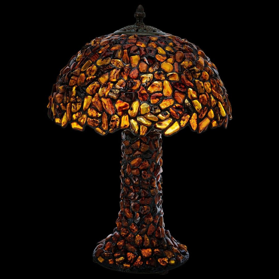 Luxury Table Lamp Made of Natural Baltic Amber and Bronze Tree|unick ...