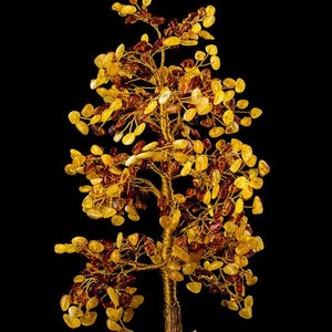 Large amber tree on a brass wire base |The talisman amber tree| feng shui Amber Tree Art| Souvenir Gift |Home Office Decor| Unick gift