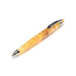 Bolígrafo de color ámbar/Bolígrafo decorado con ámbar claro en una caja de regalo/Regalo de lujo para empresarios/Herramientas de decoración de oficina/Regalo para él