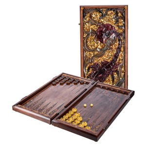 Wood Amber backgammon Scorpion and spider,Amber backgammon chips,Handmade Checkers,amber dices,backgammon board,Luxury game set