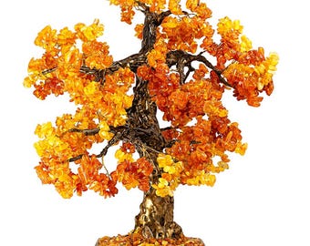 Unique Amber Money Tree,Wood amber Tree, feng shui, Amber Tree Art, Souvenir Gift ,Home Decor, Office Decor, Baltic Amber