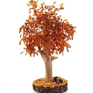 Beautiful large money tree made of natural amber and wood, feng shui Amber Tree Art, Souvenir Gift ,Home Office Decor, Unick gift