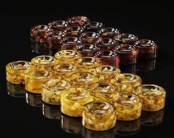 Handmade Baltic Amber Checkers: Cognac Honey Color, Luxury Board Game Pieces