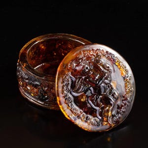 Bernstein Schmuckschatulle Amur |Unick Amber Box Angel| Luxus-Box |Geschenk für Sie|Bernstein Luxus-Box| Handgemachte Schmuckschatulle | Schmuckaufbewahrung