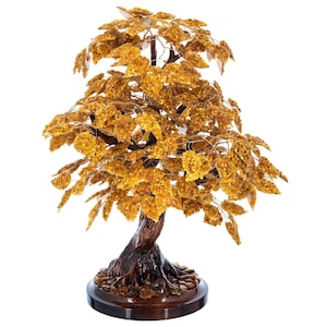 Beautiful amber money tree with 342 leaves, feng shui, Amber Tree Art, Souvenir Gift ,Home Office Decor, Luxury decor amber