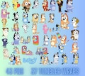 Mega Bluuey Bundle, Bluuey Cut Files For Cricut, Bluuey Clipart, Bluuey And Biingo, Bluuey Family, Bluuey Birthday, Digital Download