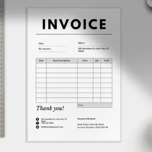 Editable Invoice Template Canva & PPT | Small Business Billing Form | Printable Invoice | Minimalist Digital Download