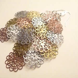 Silver, Copper and Gold Detail Earrings - The Luciana Earrings