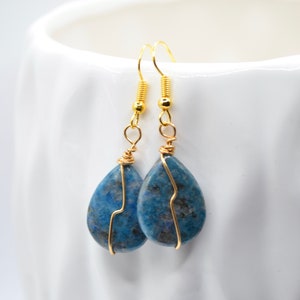 Blue Jade Teardrop Earrings