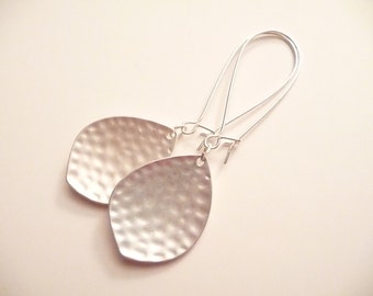 Silver Earrings, Leaf Earrings, Dangle Earrings