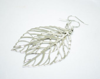 Leafy Earrings, Silver Earrings, Dangle Earrings