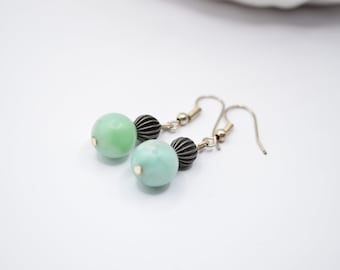Boucles D'oreilles Pendantes Les Gens Du Sud - Œil De Chat Gris Et Strass - Alliage Et Cristal - Neuves Sans Emballage