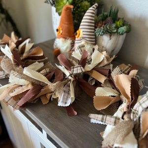 Hand Tied Plaid Rag Garland • Autumn Thanksgiving Decor