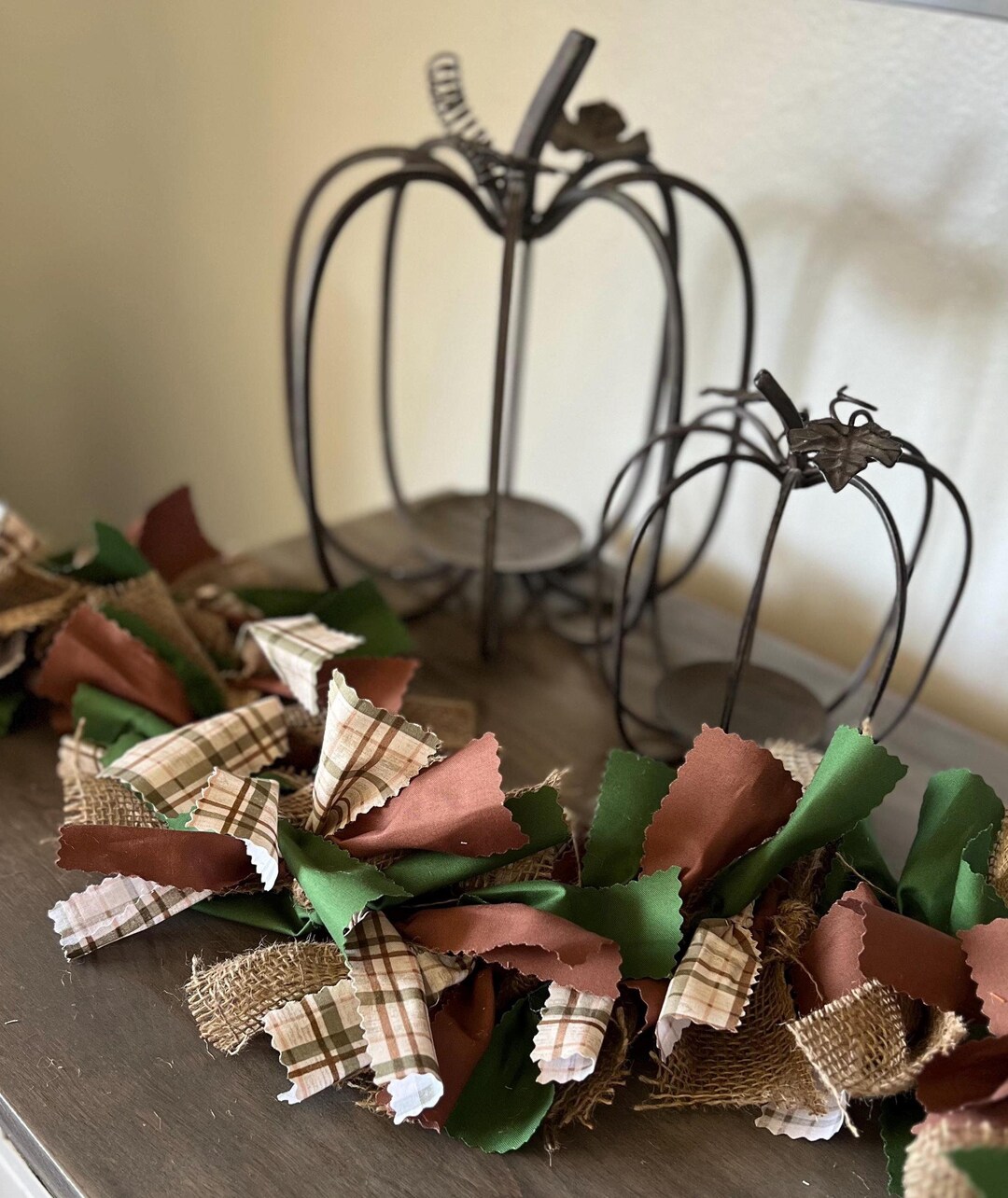 Hand Tied Rustic Plaid Burlap Rag Garland by Themozycorner • Brown and ...