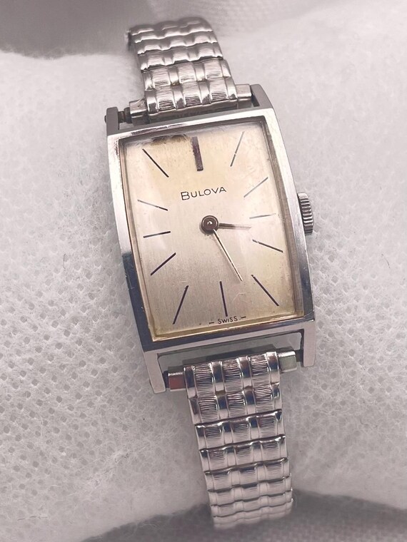 Stunning 1960s Vintage Ladies BULOVA White Gold Plated  display picture 2