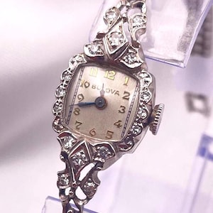 入荷now 安全 Vintage watch 日本 Etsy - diamonds with gold 14k bulova ladies 時計