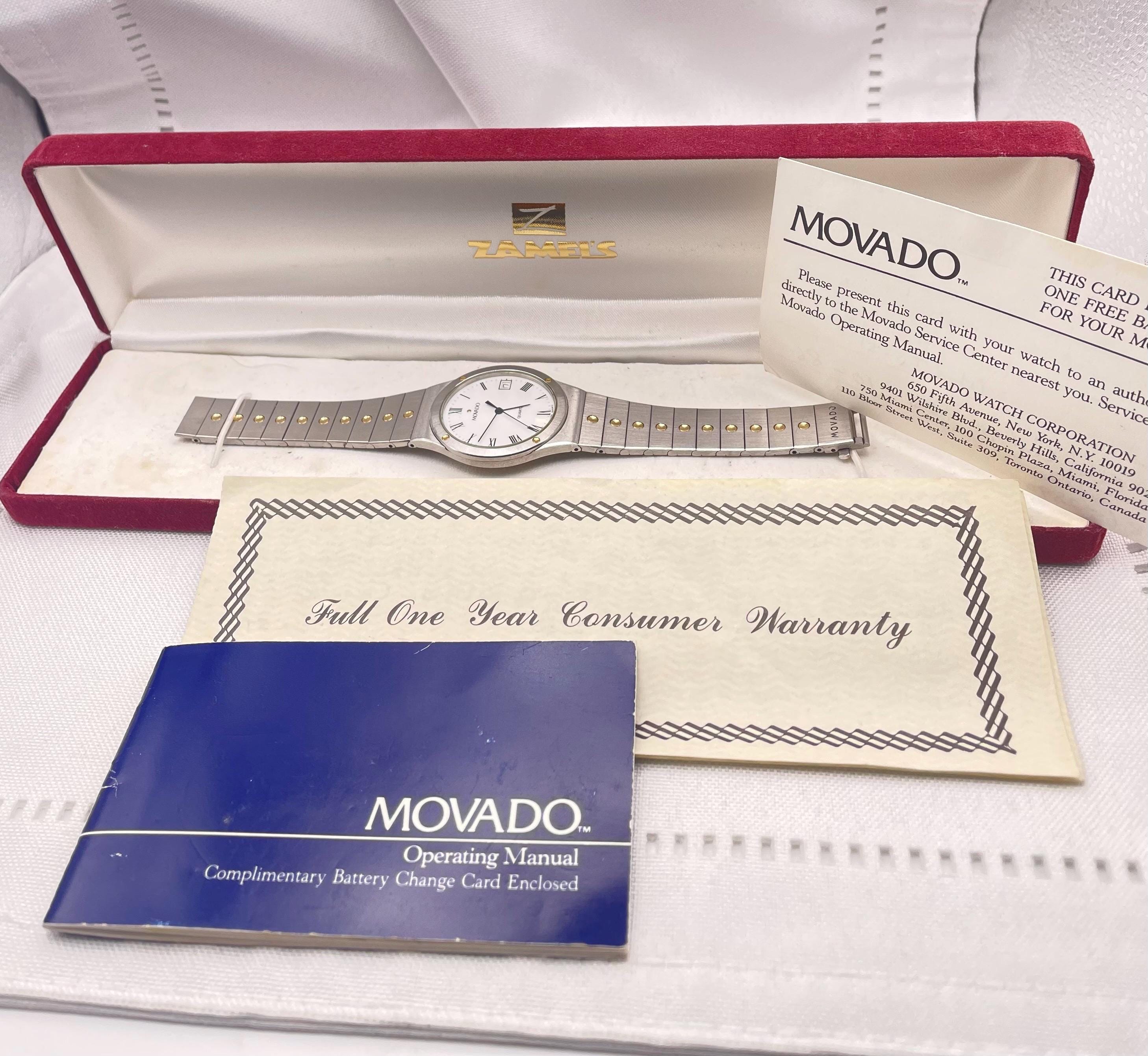 Movado watch with box and papers MOVADO MUSEUM Juro Watch Ref. 84.G21899 Black Dial ALL S.S.  main image 2
