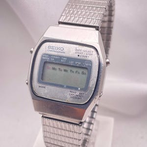 Vintage 1970er Jahre Herren SEIKO Chronograph Digital M929-5010, Edelstahl Quarz Armbanduhr Nur für Teile / Reparatur