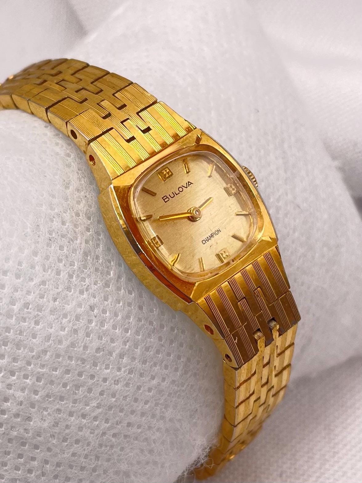 Bulova ゴールド スクエア型 腕時計 Square bulova watch - Etsy 日本