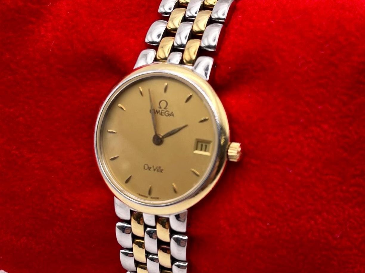 Vintage 1990s Ladies OMEGA Deville Prestige (796.2579): 18 Kt Gold