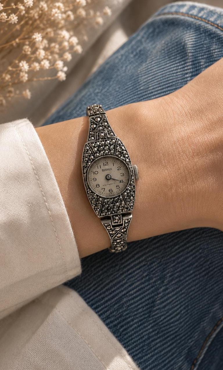Sterling Silver Filigree Wrist Watch - Etsy display picture 1