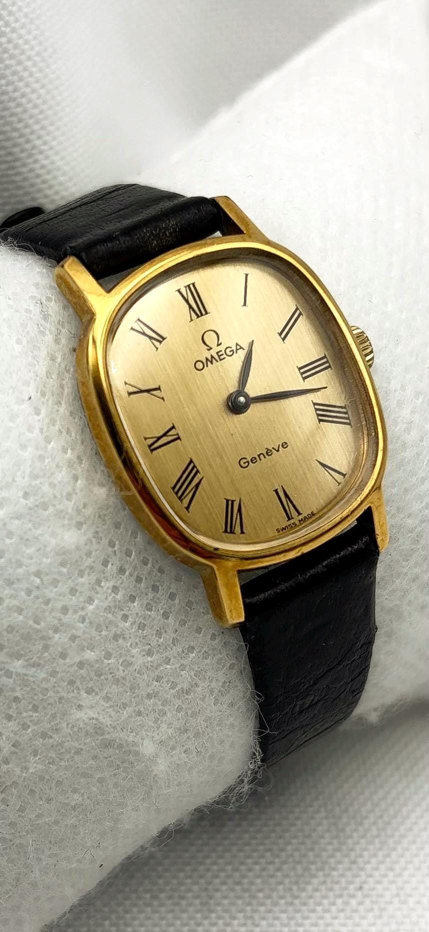 Omega Geneve Watch 1960s Ladies Yellow Gold Tone Case White Dial Bracelet Chain Vintage 1960s Omega Constellation Watch in 18k – Filigree  main image 4