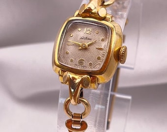 Vintage jaren 1950 damescocktailhorloge: handmatig opwindbaar, 10 kt gold filled gesp, mooie armband van CERTINA