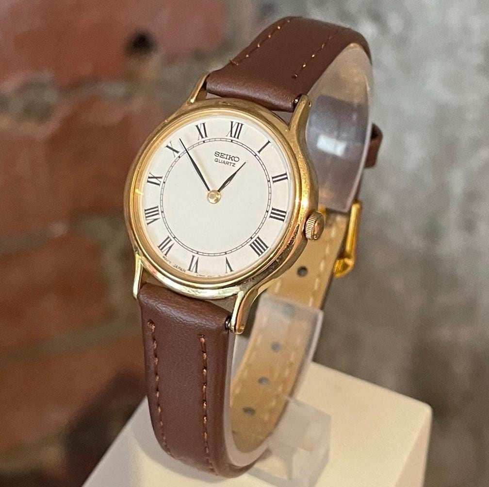 ファンタジーレディ　ヴィンテージ　1990年代 1990's Vintage Ladies SEIKO Round Gold Plated Case White Dial