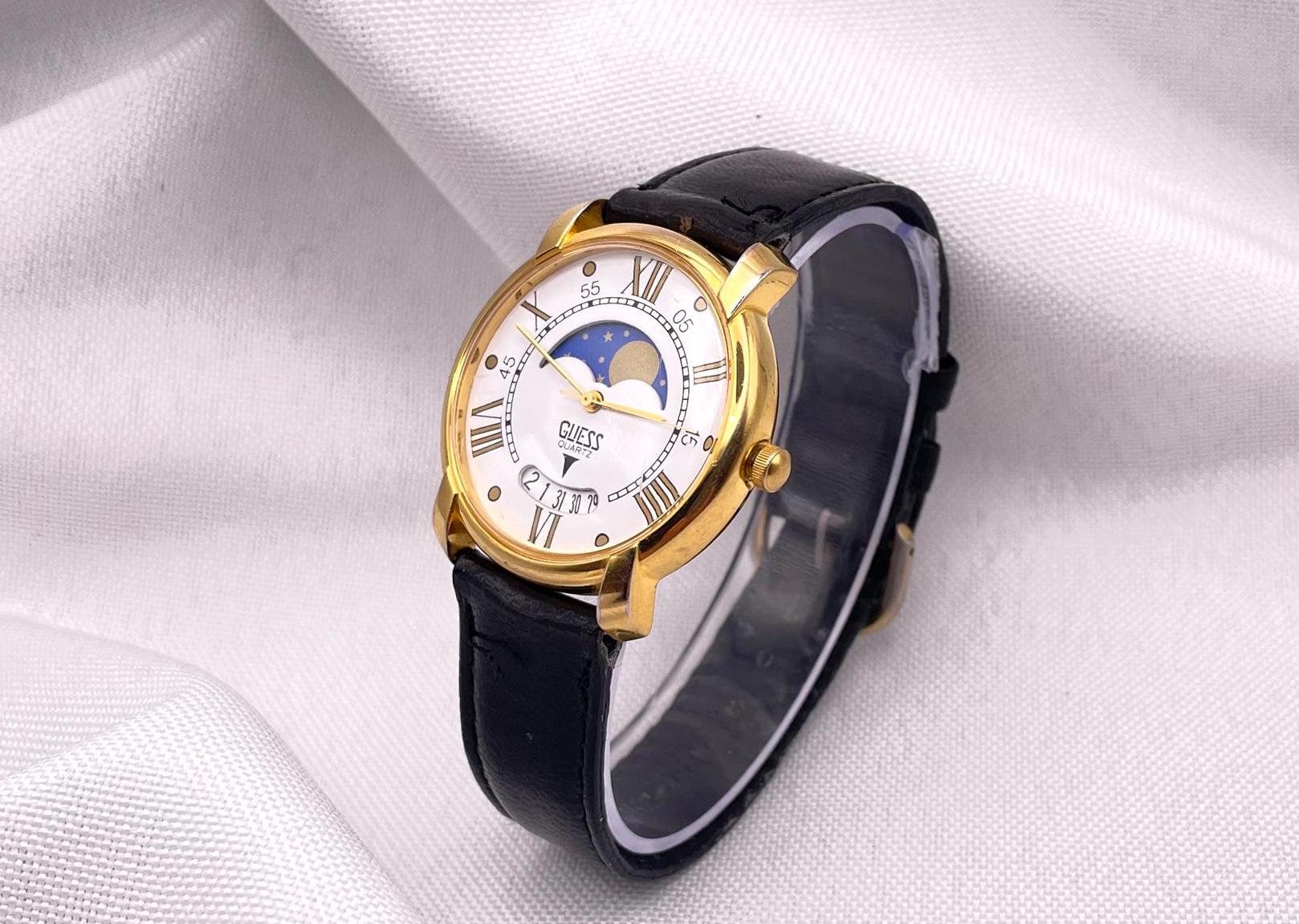 Orologio da polso Guess vintage anni '90 con fasi lunari, al