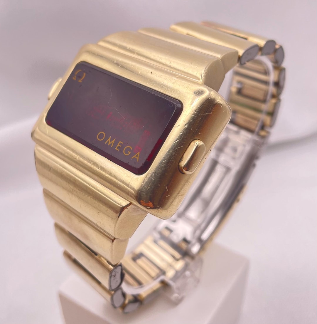 Rare 1970s Omega Constellation Time Computer (TC2) Fully Functioning  Thick Gold Filled 14K 80 Microns LCD Watch Classic 1970's Beauty