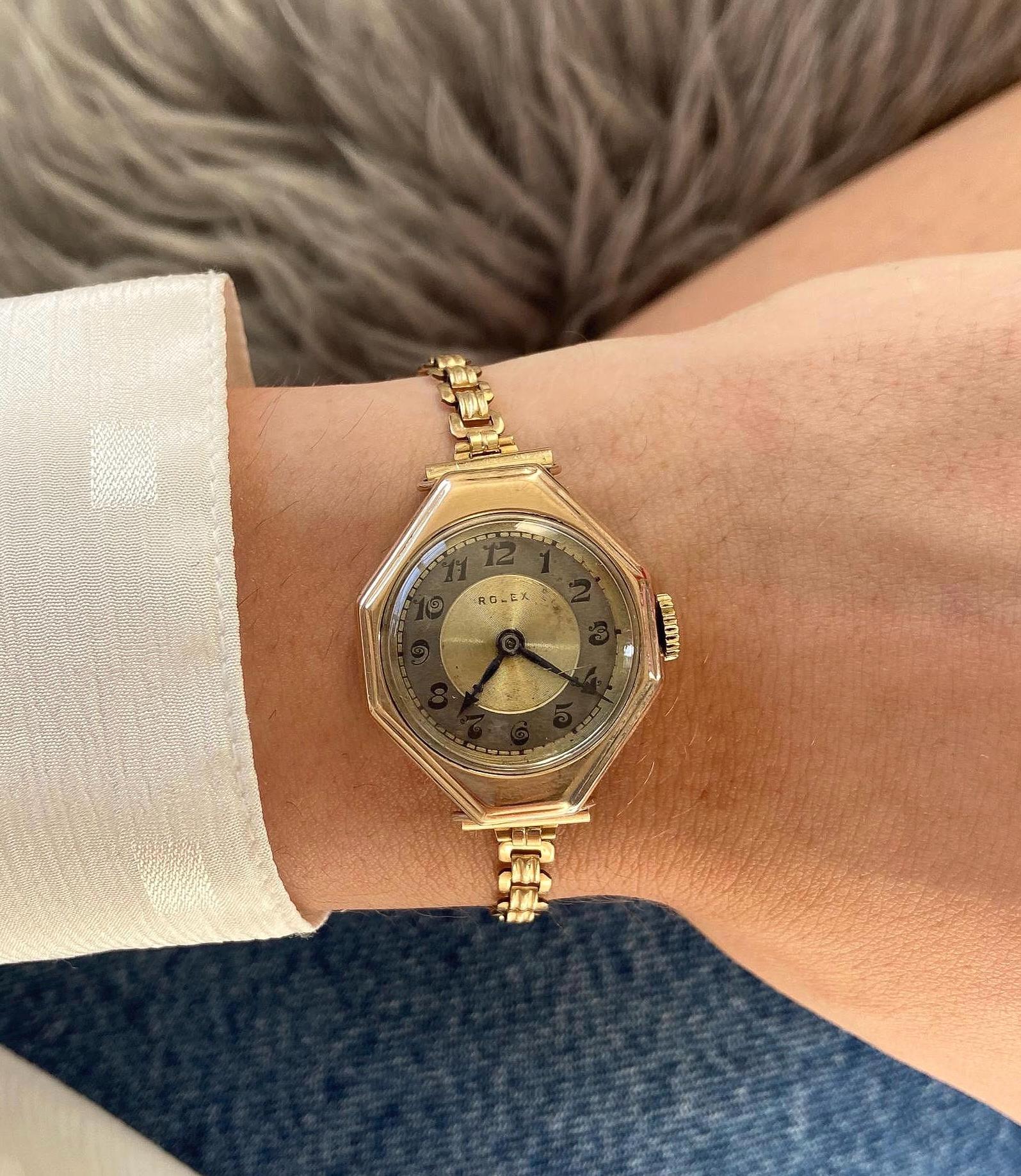Vintage Hallmark Art Deco Mechanical Cocktail Watch Gold filled Top 1920-30 1920 main image 2